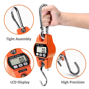 Heavy Duty 300Kg 100g Precisión Báscula de peso <span class=keywords><strong>digital</strong></span> Industrial Electrónica LCD Indicador de grúa colgante ROHS Gancho de acero inoxidable - Product Image 3