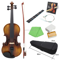 Violon acoustique Av-508 4/4 taille standard avec étui rigide, archet, colophane, chiffon de nettoyage, cordes supplémentaires, autocollant pour touche
