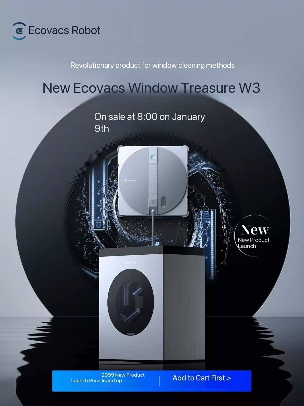 First Ever WINBOT W3 PRO Omni ECOVACS Electric Window <strong>Robot</strong> Vacuum Cleaner Station Household Outdoor <strong>Home</strong> Office Safe Multi Mode
