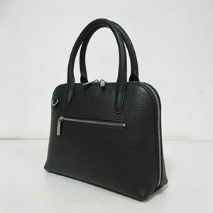 Sac à main élégant en cuir grainé pour femme avec deux poignées supérieures et fermeture éclair, idéal pour le bureau et le quotidien - Product Image 4