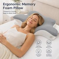Oreiller cervical ergonomique en mousse à mémoire de forme avec soutien profilé pour le cou et les épaules, idéal pour les dormeurs sur le dos, sur le côté et sur le ventre