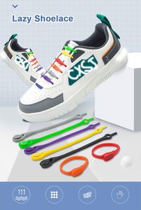 Lacets élastiques en silicone colorés sans nœuds, lacets paresseux ronds pour adultes et enfants, vente en gros disponible - Product Image 5