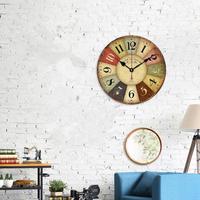 Penjualan laris jam antik Quartz senyap jam dinding dekoratif rumah bulat untuk ruang tamu