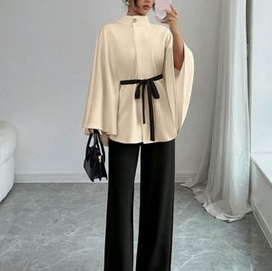 Annshine Stile Europeo e Americano 2026 Nuova Giacca Corta da <span class=keywords><strong>Donna</strong></span> con Colletto Alto e Maniche Lunghe con Coulisse + Pantaloni Lunghi - Product Image 6