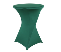 Housse de table extensible noire en spandex pour bar, mariage, fête, cocktail, pub, table ronde, ajustée et élastique, vente en gros