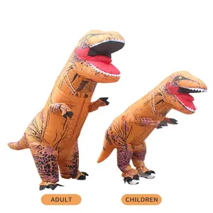 Dinosaur T Rex Costume Air Blow up Suits Halloween Inflatable T rex Costume High Quality Adult Children for Kids Polyester