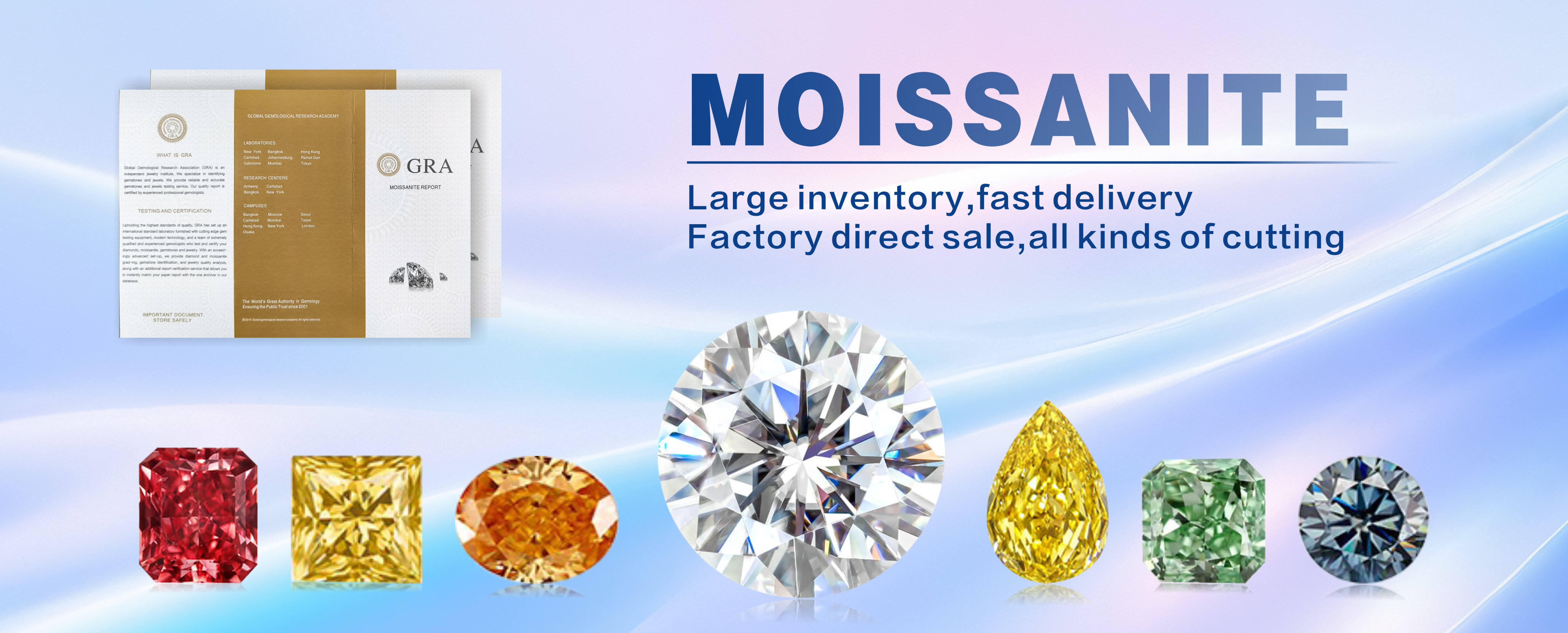 Wholesale Loose Moissanite Diamond 3-10mm Round Cut VVS Pink