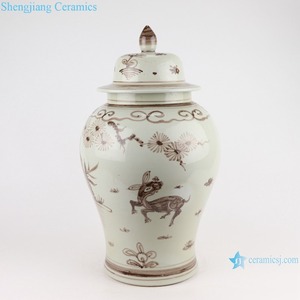 Rzx24/RZSX24-B pots de stockage en céramique pour <span class=keywords><strong>oiseau</strong></span> et grue, pots de gingembre peints à la main en porcelaine Antique marron bleu et blanc - Product Image 2