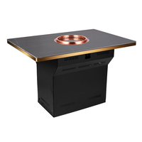 Table de barbecue rectangulaire personnalisée pour restaurant, table de barbecue coréenne