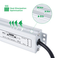 Transformador de fuente de alimentación conmutada de controlador LED para exteriores a prueba de agua IP67, controlador de iluminación de CC 12V 24V para LED de 60W 200W