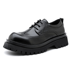 Pelle da uomo con suole spesse, <span class=keywords><strong>scarpe</strong></span> in pelle cava stile britannico che aumenta l'altezza, <span class=keywords><strong>scarpe</strong></span> da sposa da uomo estive - Product Image 6
