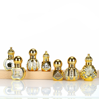 Flacons de luxe de 6 ml pour huiles essentielles, avec revêtement UV, roll-on, scellables et rechargeables, pour parfums arabes, avec accessoires dorés de Dubaï
