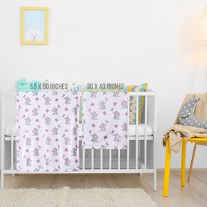 Vente directe du fabricant Couverture à pois en minky en peluche micro douce et soyeuse avec impression d'éléphants - Product Image 6