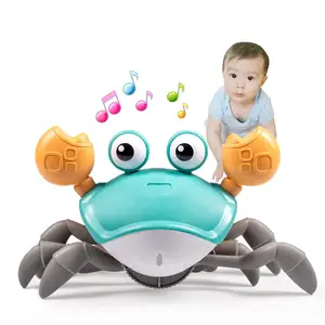 डिस्काउंट खिलौने इंडक्शन इलेक्ट्रिक क्रैब खिलौना बेबी क्रॉलिंग क्रैब संगीत और एलईडी लाइट अप बेबी टॉय के साथ बच्चों के लिए