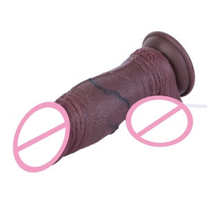 2.56'' Thick Foreskin Black Penis Real Ejaculating <b>Dildo</b> 2in 1 Penis Silicone Squirtuing Sex Toy with Suction Cup Adult Pleasure - Product Image 4