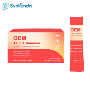 Synkonda Polvo Probiótico Natural OEM, Suplemento Complejo 15 en 1 para Adultos y Mujeres, Apoyo a la Salud Digestiva Intestinal y al Metabolismo, Akkermansia - Product Image 1