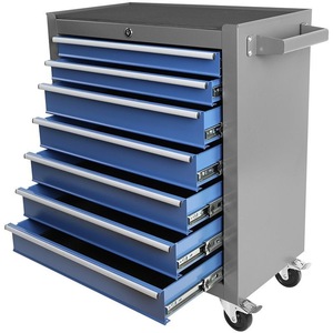<b>Tool</b> <b>Cabinet</b> 7 Drawer Blue Industrial Steel Mobile Workbench With Lock And Handle For Garage Workshop Use - Product Image 1