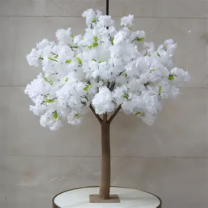 A-1543 Decoração de casamento artesanal falsa flor de cerejeira branca quente árvore planta 4 pés árvores de cerejeira artificial