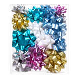 โบว์ของขวัญ24ct เคลือบโลหะสีฟ้าสีชมพูตกแต่งงานแต่งงานกล่องของขวัญห่อมินิ Pp ของขวัญพลาสติกคริสต์มาสริบบิ้นดึงดาวโบว์ - Product Image 4