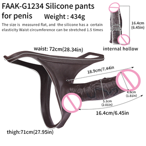 Black Skin Silicone <b>Thong</b> with 7.44'' Hollow dildo For <b>men</b> penis enlarger couple sex enhancer Underwear Penis delay time Sex Toy - Product Image 6