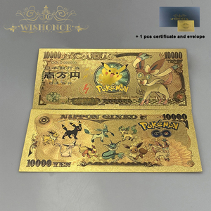 8 Jenis Uang Kertas Anime Eevee Jepang Berlapis Emas 24k untuk Koleksi - Product Image 3