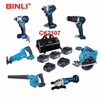 Kit combiné d'outils électriques multifonctions sans fil 21V à batterie lithium, pour usage industriel et domestique, construction métallique durable, coffret rigide