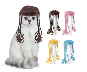 Peluca para mascotas, diadema para gatos, trenza, disfraz divertido para fiestas - Product Image 1