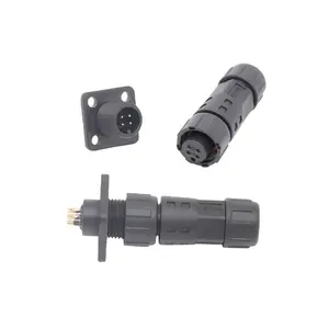 IP67 Plastic 4 Pin M12 Flange Male Female Round Plug Socket Cable Waterproof Connectors