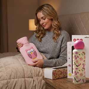 <span class=keywords><strong>Bouillotte</strong></span> Premium avec Housse Amovible en Peluche Douce, Motif Cœur, Hibou, Fleur – Chauffe-Mains et Coussin <span class=keywords><strong>pour</strong></span> Soulager la Douleur en Hiver - Product Image 4