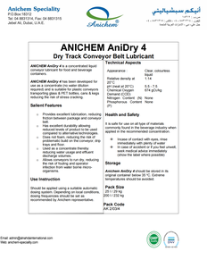 น้ำมันหล่อลื่นสายพานลำเลียงแบบแห้งเข้มข้น ANICHEM AniDry 4 สำหรับภาชนะบรรจุอาหารและเครื่องดื่ม ไม่ต้องเจือจางด้วยน้ำ - Product Image 2