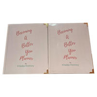Carnet de notes personnalisé en papier offset couleur avec pages intérieures personnalisées, coins dorés, tailles sur mesure pour femmes