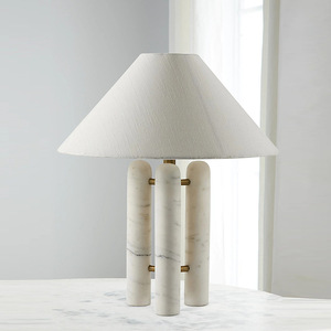 <b>Table</b> <b>Lamp</b> Marble <b>Base</b> Led Light E27 Bulb Switch Control 220V For Bedside Study Desk Minimalist Design - Product Image 2