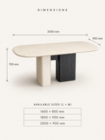 Table à manger architecturale à deux colonnes avec plateau en marbre turc et base en pierre de jade Rabbit |   Meubles de luxe sur mesure tout-en-un