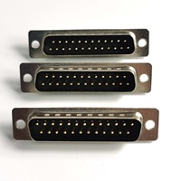 Connecteur DB25 D-Sub 25 broches mâle/femelle, prise de port série/parallèle RS232 à montage sur panneau avec contacts plaqués or pour CNC, PLC