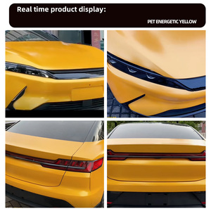 Geisterhaftes Metallisches Gelbes PVC-Tarnfolien-Autofolierungs-Set, Selbstheilend, Kratzfest, UV-Beständig für Autokarosserie, Farbwechselnde Rolle - Product Image 3