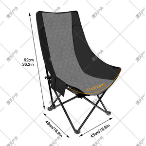Heated Folding Chair Portable Outdoor Camping Chair Aluminum <b>Frame</b> <b>Black</b> Polyester Casual Fishing Chair Temperature Controlled - Product Image 2