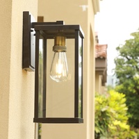 IP65 étanche rétro paysage LED applique murale en aluminium monté E27 luminaire en verre pour une utilisation en extérieur