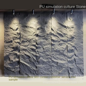 Moderno PU <span class=keywords><strong>piedra</strong></span> cuero fábrica imitación cultura pizarra Fondo pared negro Montaña Roca placa mediana GRANDE <span class=keywords><strong>PARA</strong></span> USO HOTELERO - Product Image 2