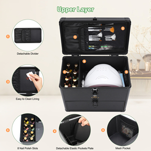 Estuche Organizador <span class=keywords><strong>de</strong></span> Esmaltes <span class=keywords><strong>de</strong></span> <span class=keywords><strong>Uñas</strong></span> con Capacidad <span class=keywords><strong>para</strong></span> 36 Botellas, <span class=keywords><strong>de</strong></span> Aluminio, <span class=keywords><strong>para</strong></span> Manicura, Viaje, con Cierre <span class=keywords><strong>de</strong></span> Cremallera, Asa Suave <span class=keywords><strong>para</strong></span> Colgar y Deslizar - Product Image 4