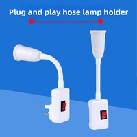 Support de lampe universel à 360 degrés avec interrupteur, douille à vis E27, tête de lampe flexible, matériau PP, 250V 6A, lumières LED RGB de nuit