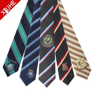 Chine Fait Sur Commande 100% D'école Pas <span class=keywords><strong>Cher</strong></span> en Polyester <span class=keywords><strong>Cravate</strong></span> Tissé Hommes Rayé <span class=keywords><strong>Cravate</strong></span> avec Logo - Product Image 1