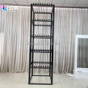 LEDA Custom Black Modern Metal Candle Holder Wall <b>Stand</b> Square Column Wedding Events New Arrival - Product Image 2