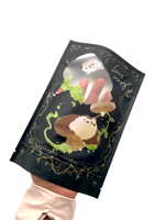 Sachet refermable personnalisé imprimé avec fermeture éclair, anti-odeur, à fond plat, pour l'emballage d'assaisonnements, d'aliments, de thé et de poudres