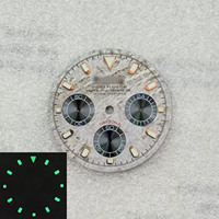 Nouvelle montre en acier inoxydable avec cadran de 29,5 mm, étanche, cadran à trois aiguilles en météorite avec luminescence verte pour mouvement VK63