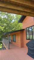 Panneau sandwich isolant en métal à grain de bois, léger, thermique et acoustique, avec âme en PU, écologique, pour revêtement mural extérieur de villa
