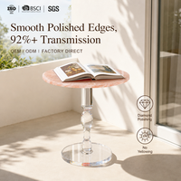 Table basse ronde moderne en acrylique, style marbre, pour salon, table d'appoint détachable, vente en gros d'usine, fabricant