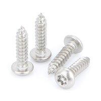 Vis autotaraudeuse à tête cylindrique en acier inoxydable 304 avec disque à aiguilles, métrique, grade A2-70, avec colonne antivol