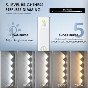 Tira de luces LED inalámbrica inteligente, Control remoto recargable por USB activado por movimiento para iluminación de escaleras de armario - Product Image 4