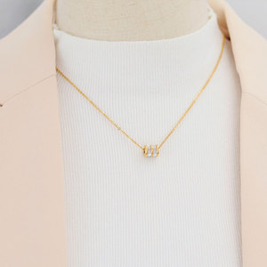 Collar de Joyería con Colgante de Madreperla Blanca Chapado en Oro de 18k y Acero Inoxidable 316L de Diseño Personalizado con Logotipo, para Mujer - Product Image 4