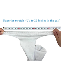 Chaussettes Diabétiques Courtes Athlétiques Blanches Extra Larges en Coton Tricoté Sur Mesure 108N à Revers Non Élastiqué pour Hôpital, Écologiques